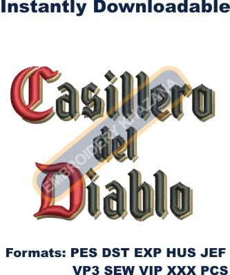 Casillero letters logo embroidery design